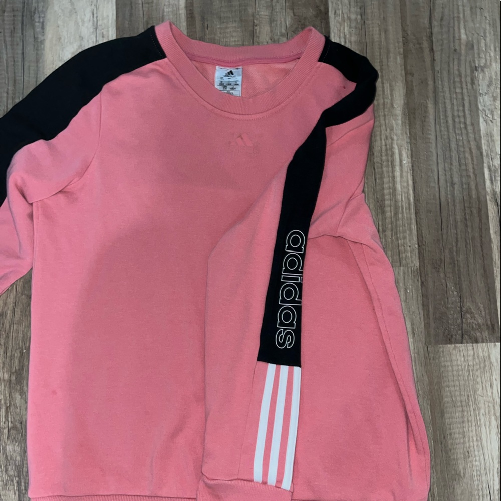 adidas Color-Block Linear Sweatshirt crew neck